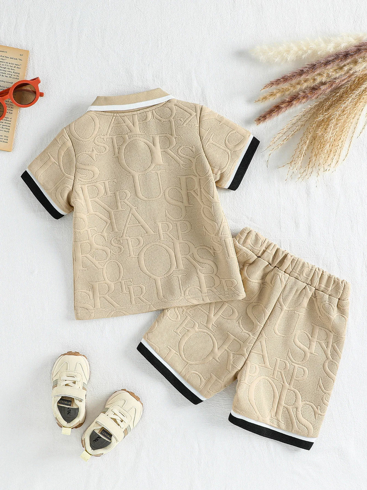 Ensemble garçon uni haut à col et short – CLEVI Paris