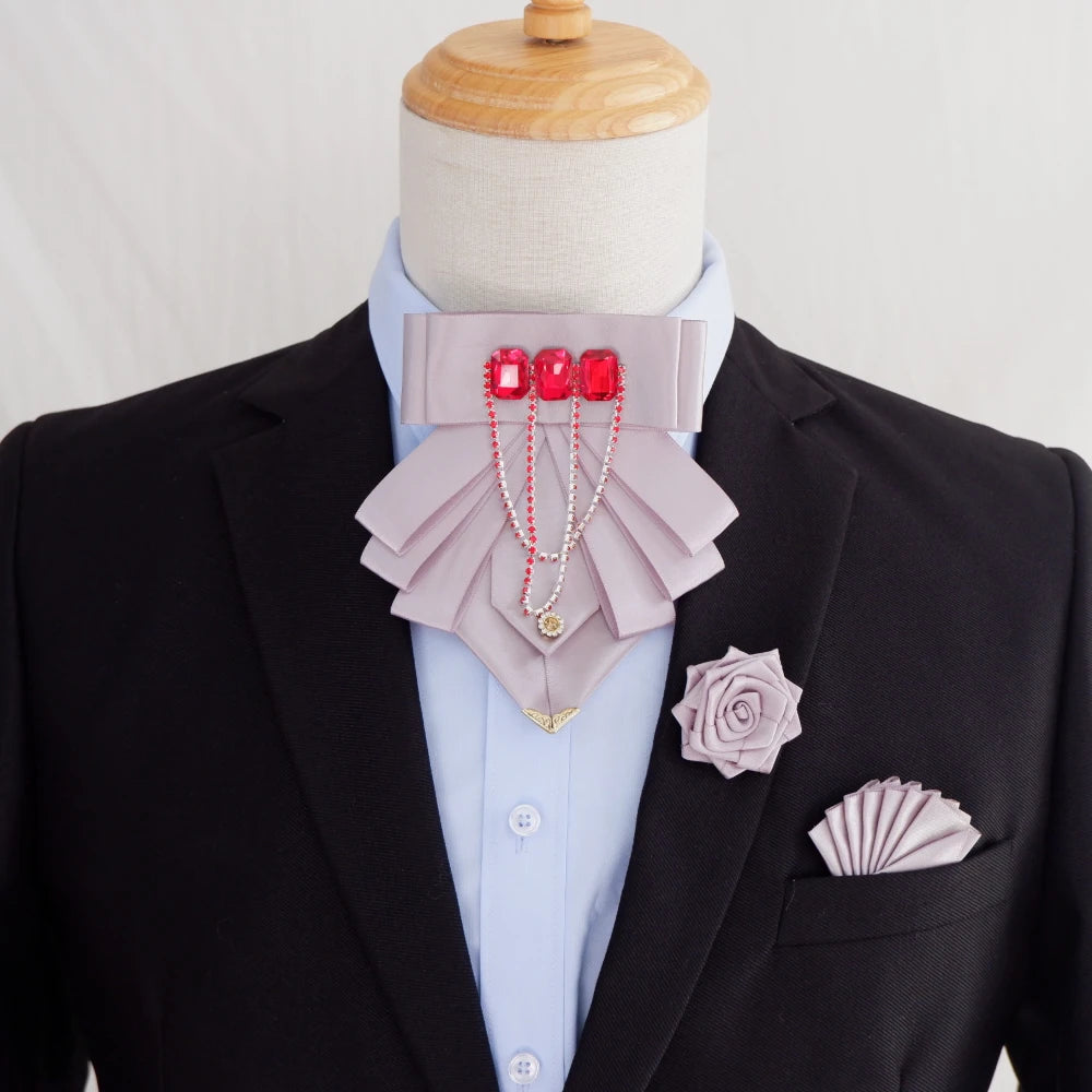 Ensemble nœud papillon 3 pièces, broche et fleurs – CLEVI Paris