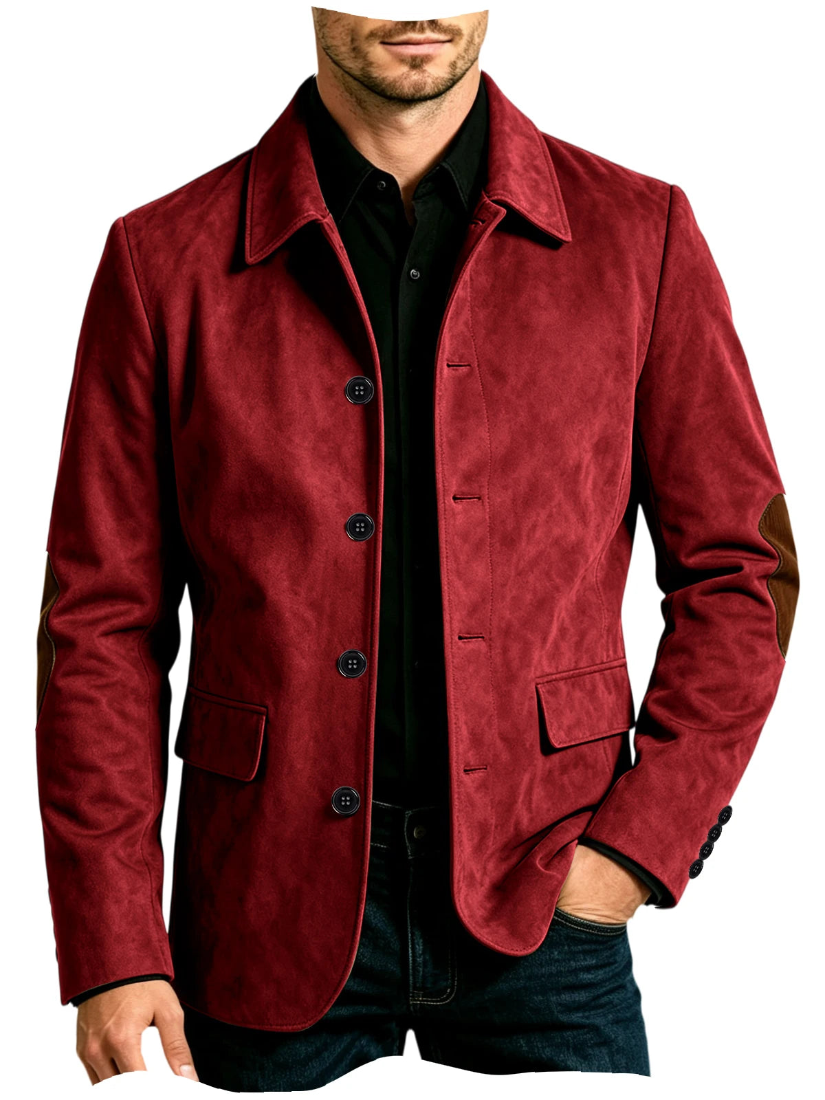 Blazer homme effet daim à coudières – CLEVI Paris