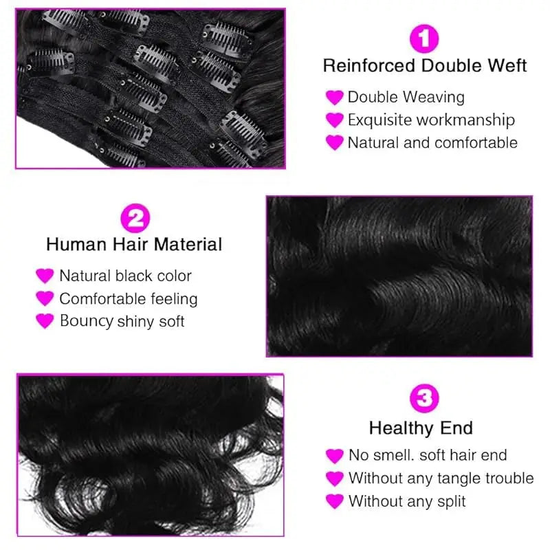 Extensions Clip-in Body Wave Brésilien Remy – CLEVI Paris