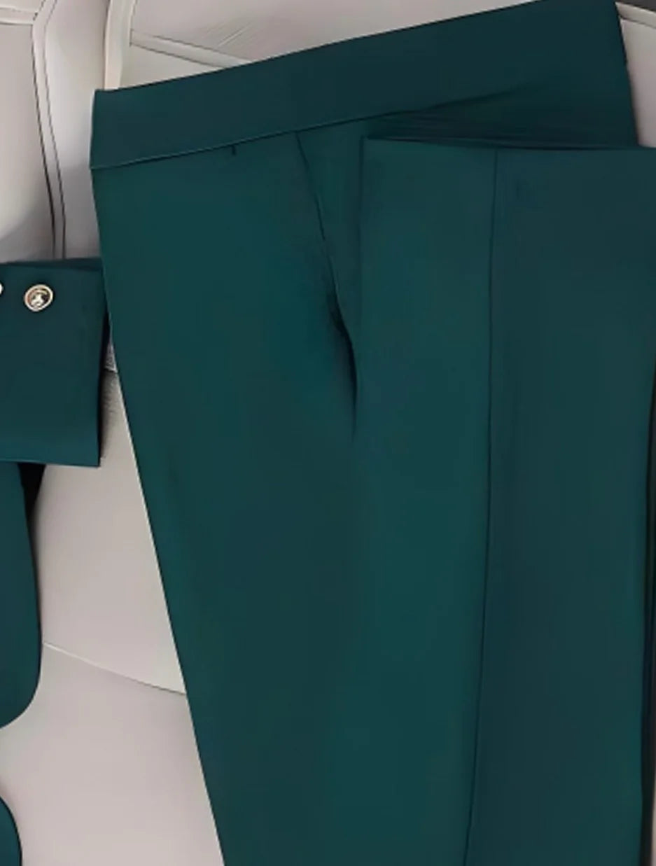 Tailleur pantalon vert émeraude – CLEVI Paris