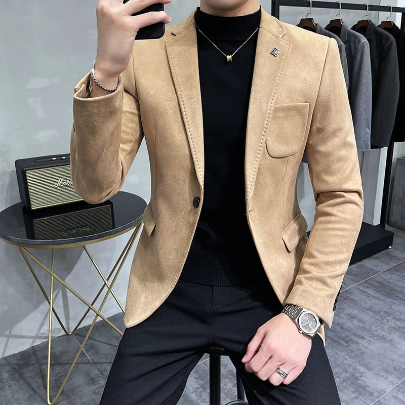 Blazer homme coupe ajustée à poches – CLEVI Paris