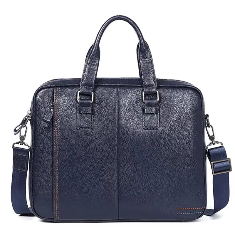 Porte-Documents Homme Cuir Vache Véritable Rayé 14” 39x27cm – CLEVI Paris