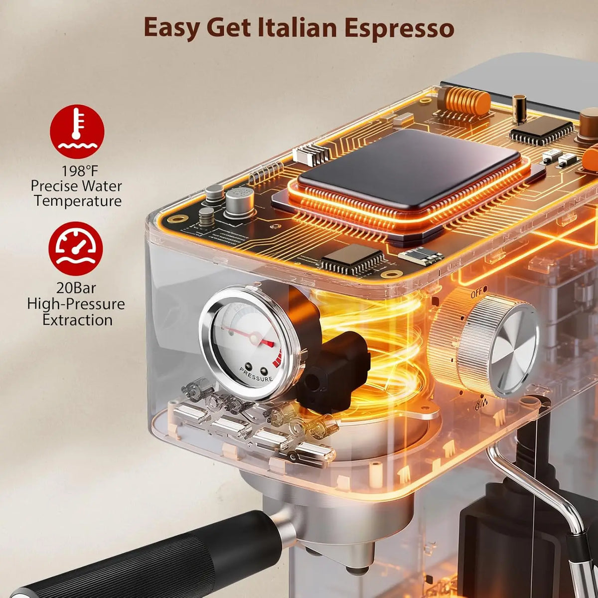Machine à expresso HiMISS 1300 W avec vapeur – CLEVI Paris