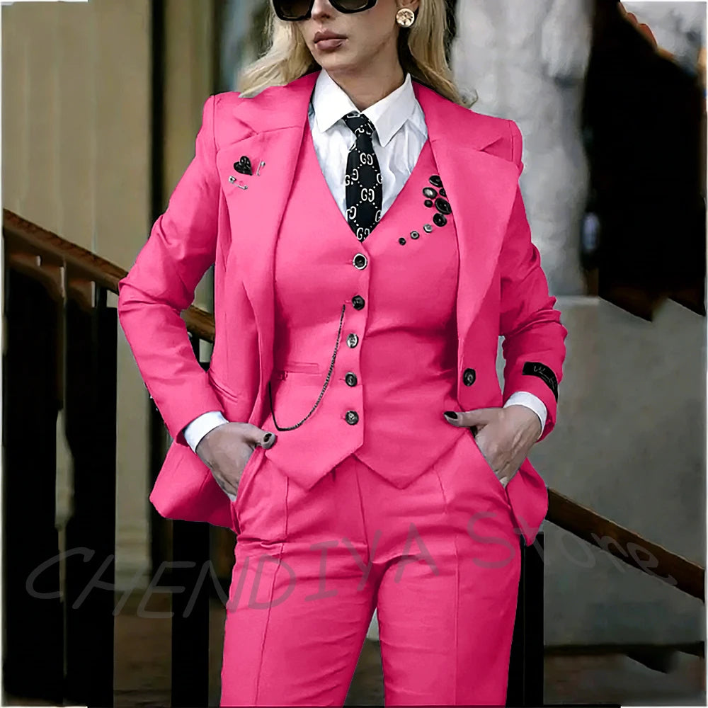 Tailleur pantalon femme à col châle – CLEVI Paris