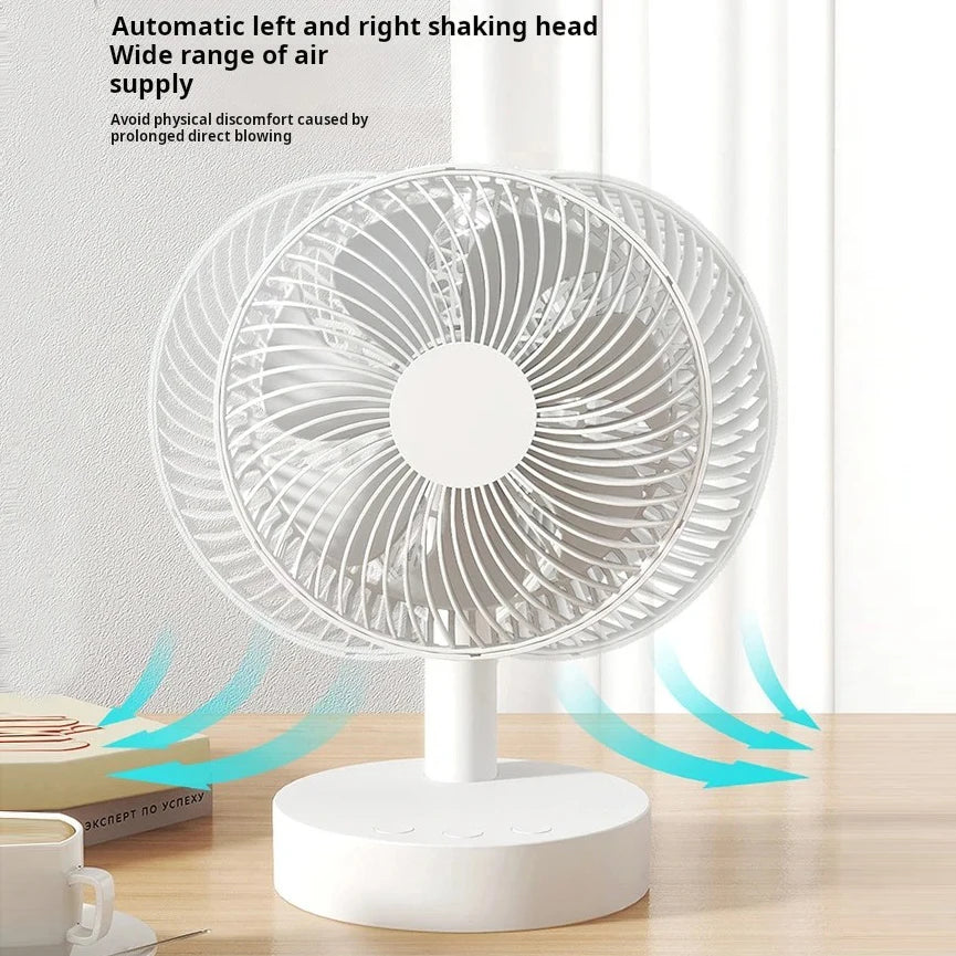 Ventilateur de bureau rechargeable à 4 vitesses – CLEVI Paris