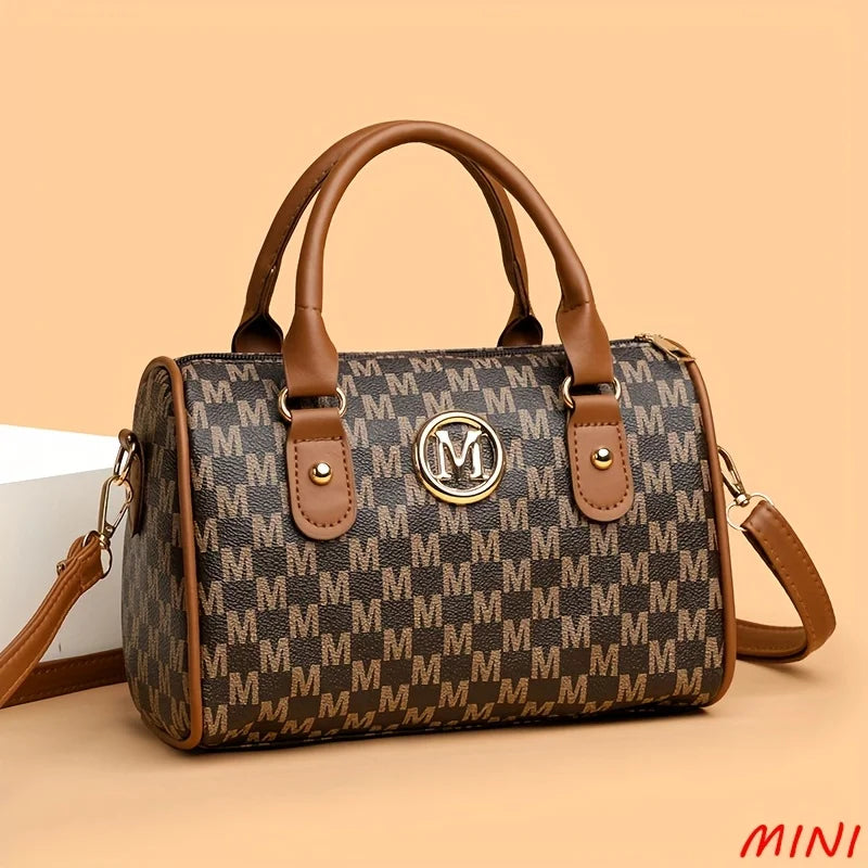 Mini Sac Cylindrique Logo Doré Femme Bandoulière 23x15cm – CLEVI Paris