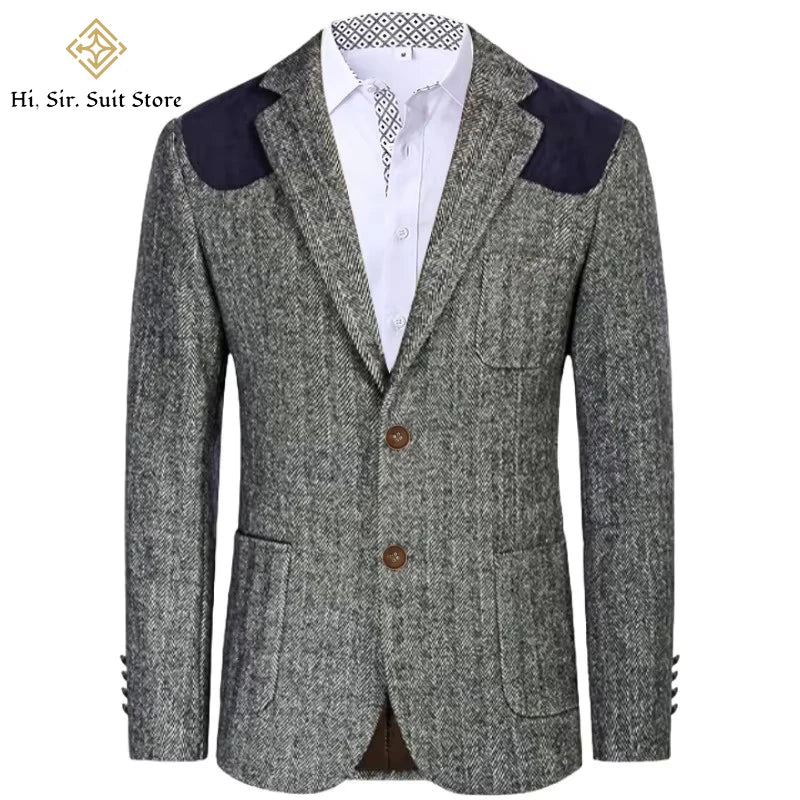 Blazer homme à chevrons vintage – CLEVI Paris