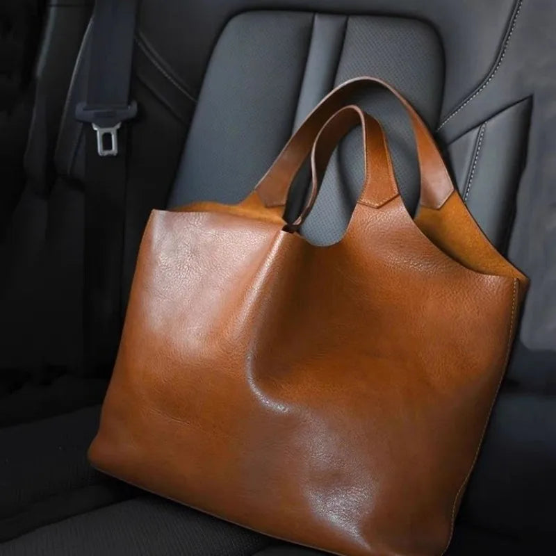 Cabas PU Matte Femme Grande Capacité Luxe Casual 2025 – CLEVI Paris