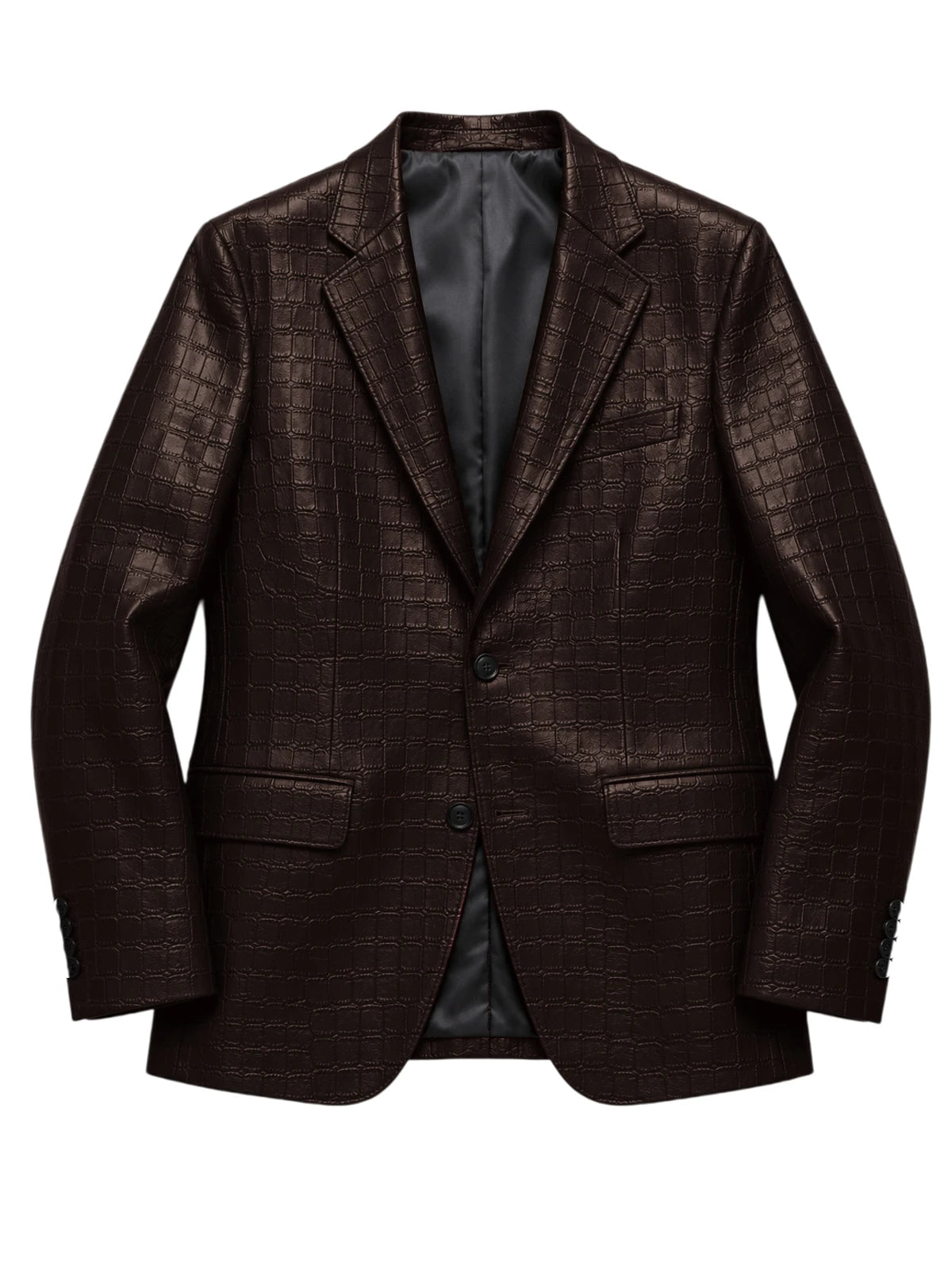 Blazer homme simili cuir crocodile à 2 boutons – CLEVI Paris