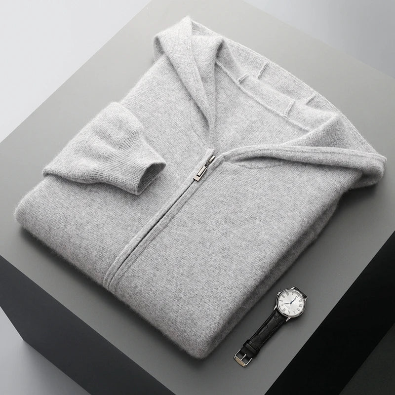 Ensemble Jogging Homme 100% Laine Mérinos MVLYFLRT – Cardigan Zippé Capuche + Pantalon – 8 Coloris, S à XXL – CLEVI Paris