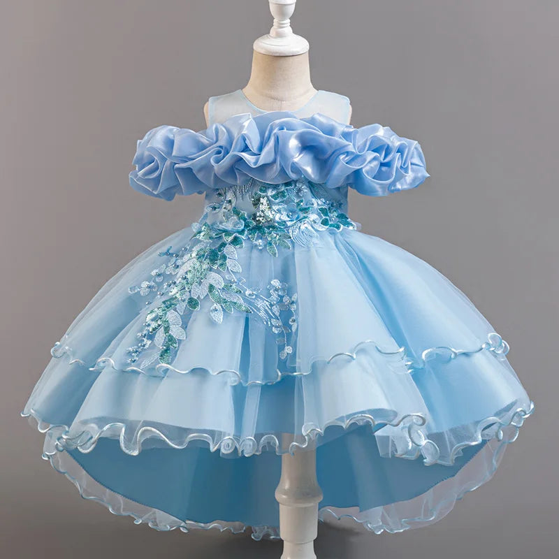 Robe fille à paillettes T1326 – CLEVI Paris