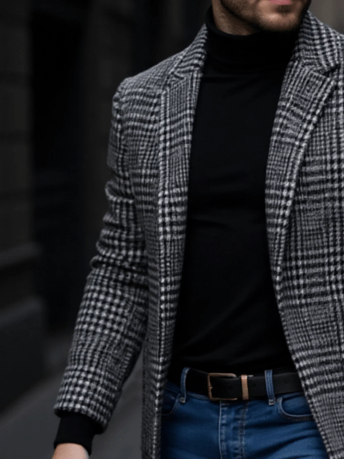 Trench-Coat Pied-de-Poule Homme Hiver – CLEVI Paris