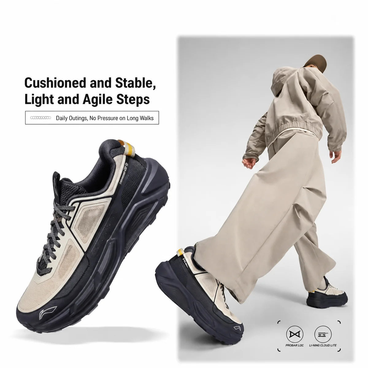 Chaussures Randonnée Unisexe Li-Ning AXJ STRIDE 2 Cloud Lite Cool Shell HEX LOC 4 Coloris EU 36-46 – CLEVI Paris