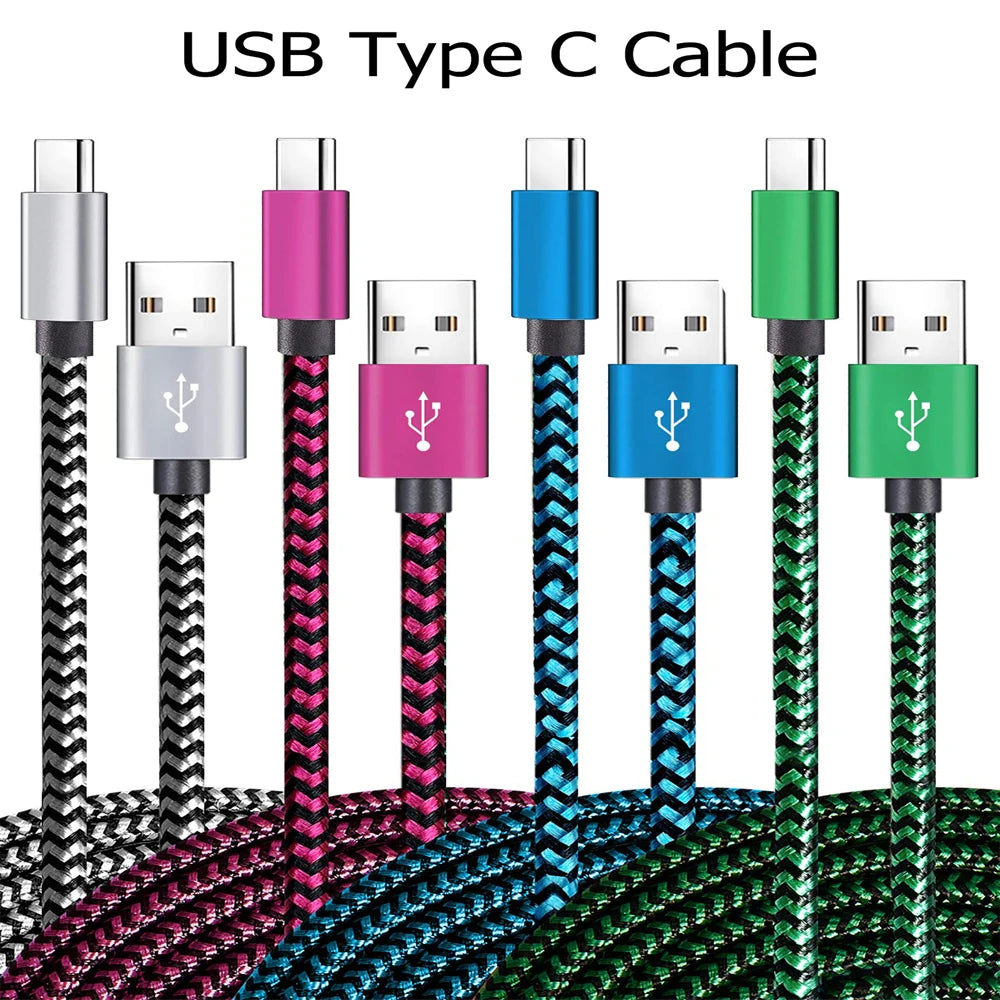 Câble USB-C Nylon Tressé 2,4A Charge Rapide 1m 2m 3m – CLEVI Paris