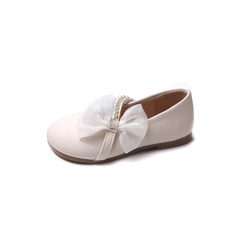 Chaussures fille dentelle, nœud et perles – CLEVI Paris