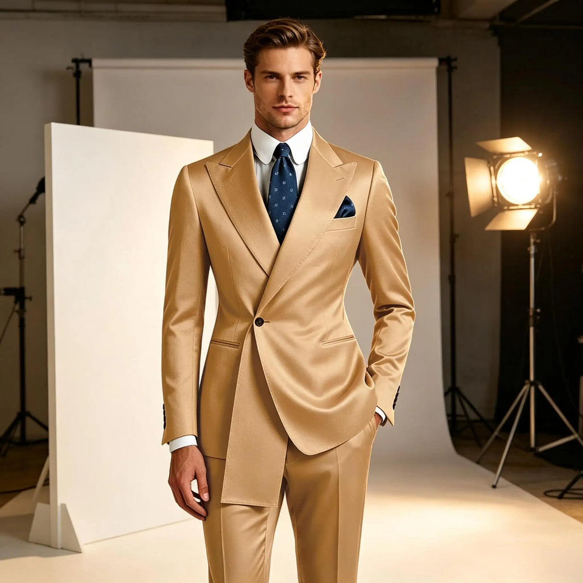 Smoking homme en satin 2 pièces – CLEVI Paris