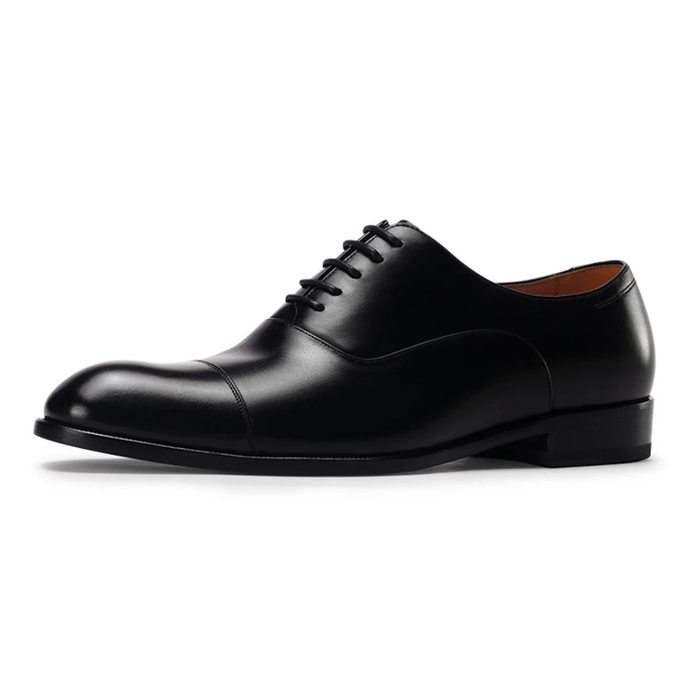 Oxford Premium Cuir de Veau Bout Rond Lacets Imperméable Business Mariage 2 Coloris – CLEVI Paris
