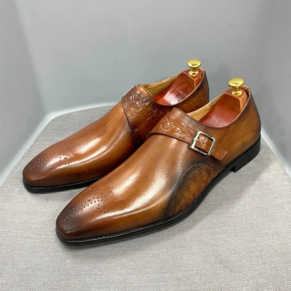 Chaussures homme à double boucle en cuir – CLEVI Paris