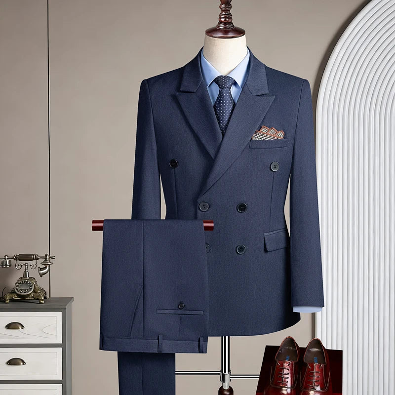 Smoking homme croisé bleu marine – CLEVI Paris