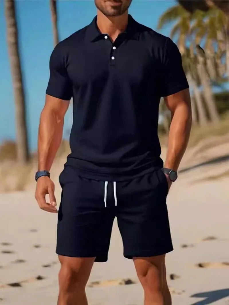 Ensemble homme polo et short en maille – CLEVI Paris