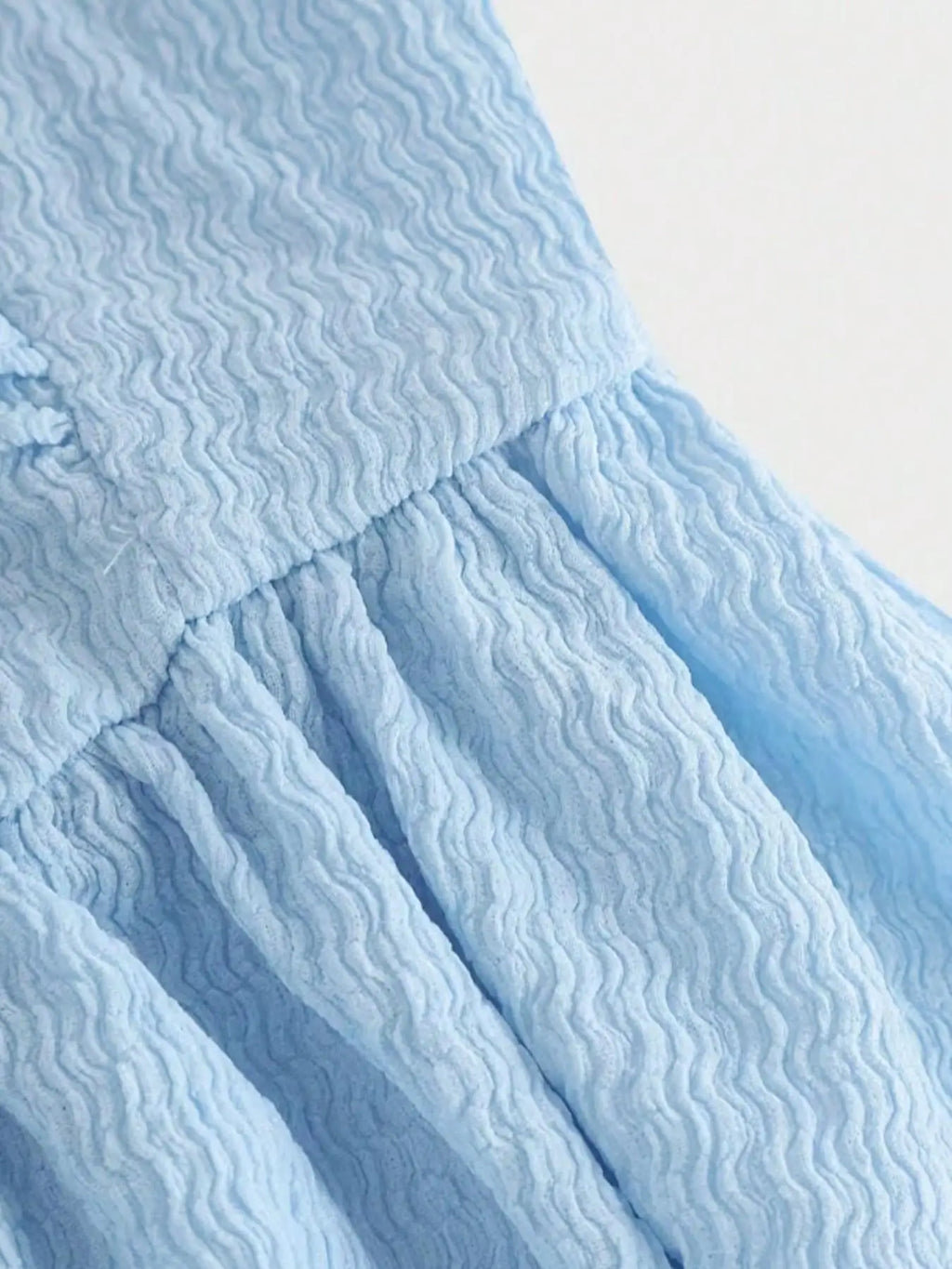 Robe ado bleue à col carré sans manches – CLEVI Paris