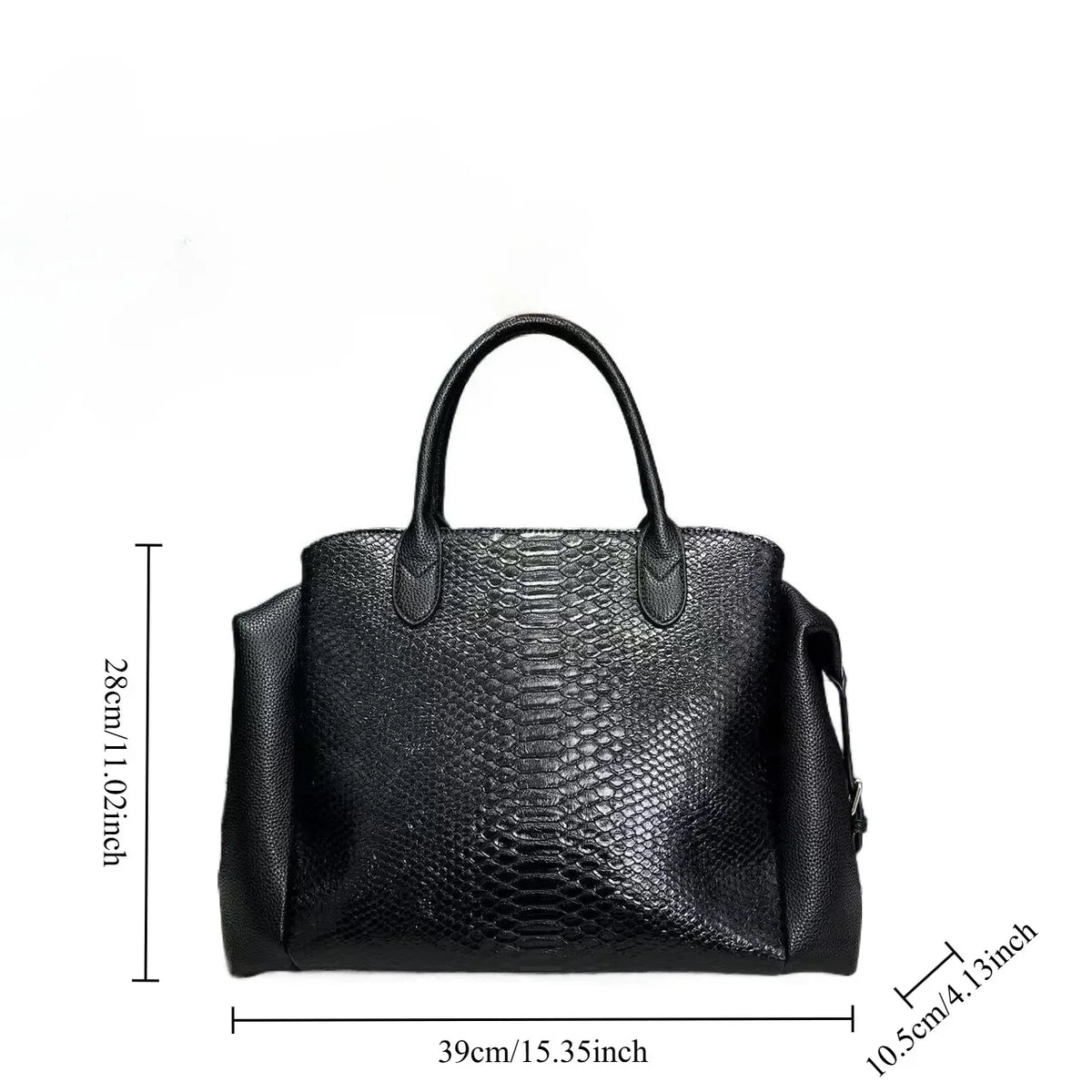 Sac Épaule Femme PU Motif Croco Rétro Grande Capacité Noir – CLEVI Paris