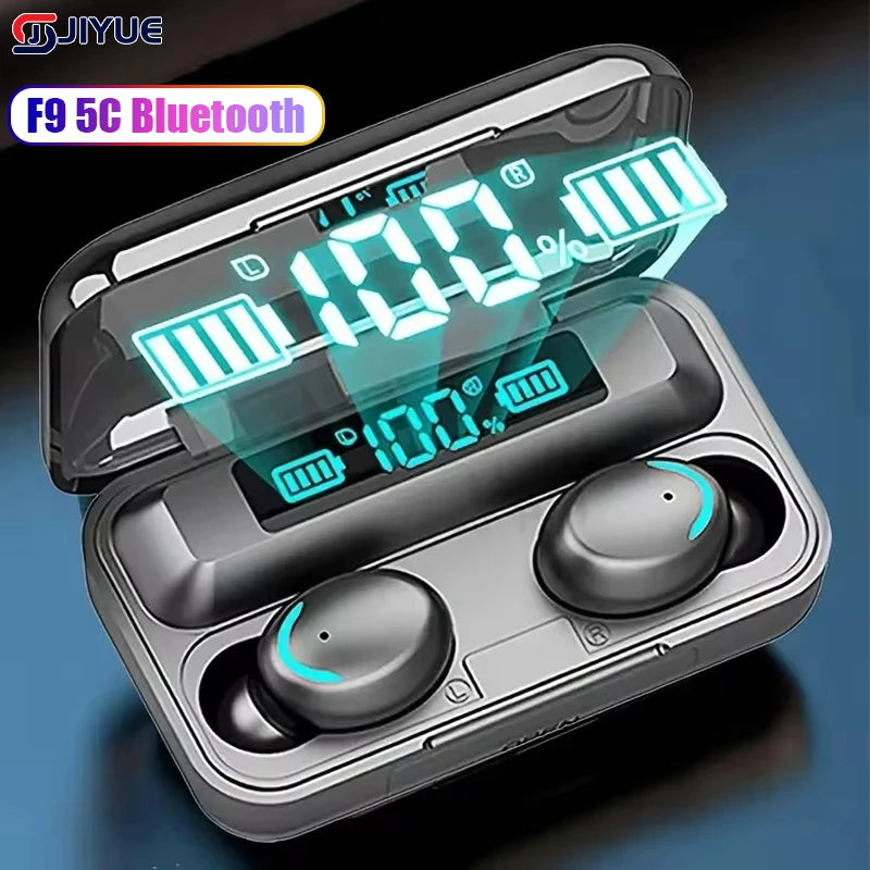 Écouteurs TWS F9 5C Bluetooth 5.0 Écran LED Boitier XL – CLEVI Paris