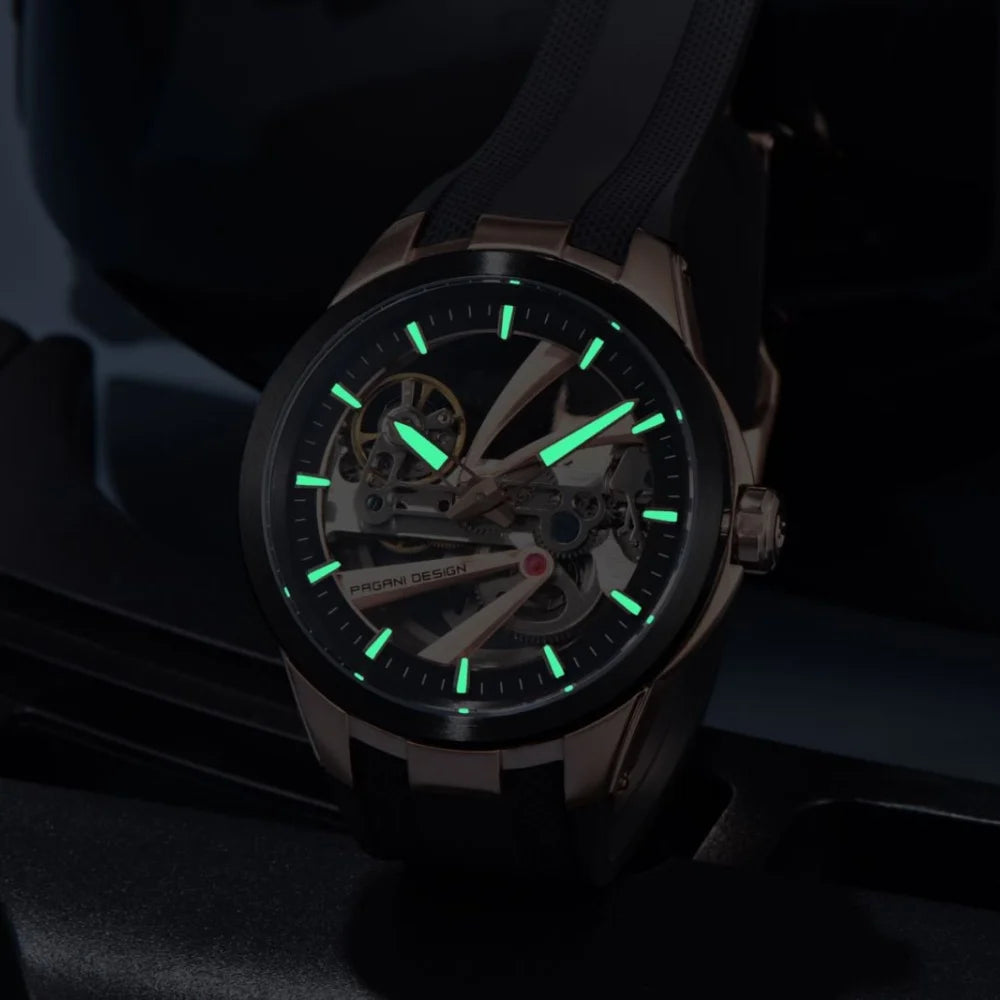 Montre Homme Automatique Squelette Caoutchouc Pagani Design PD-YS030 – CLEVI Paris