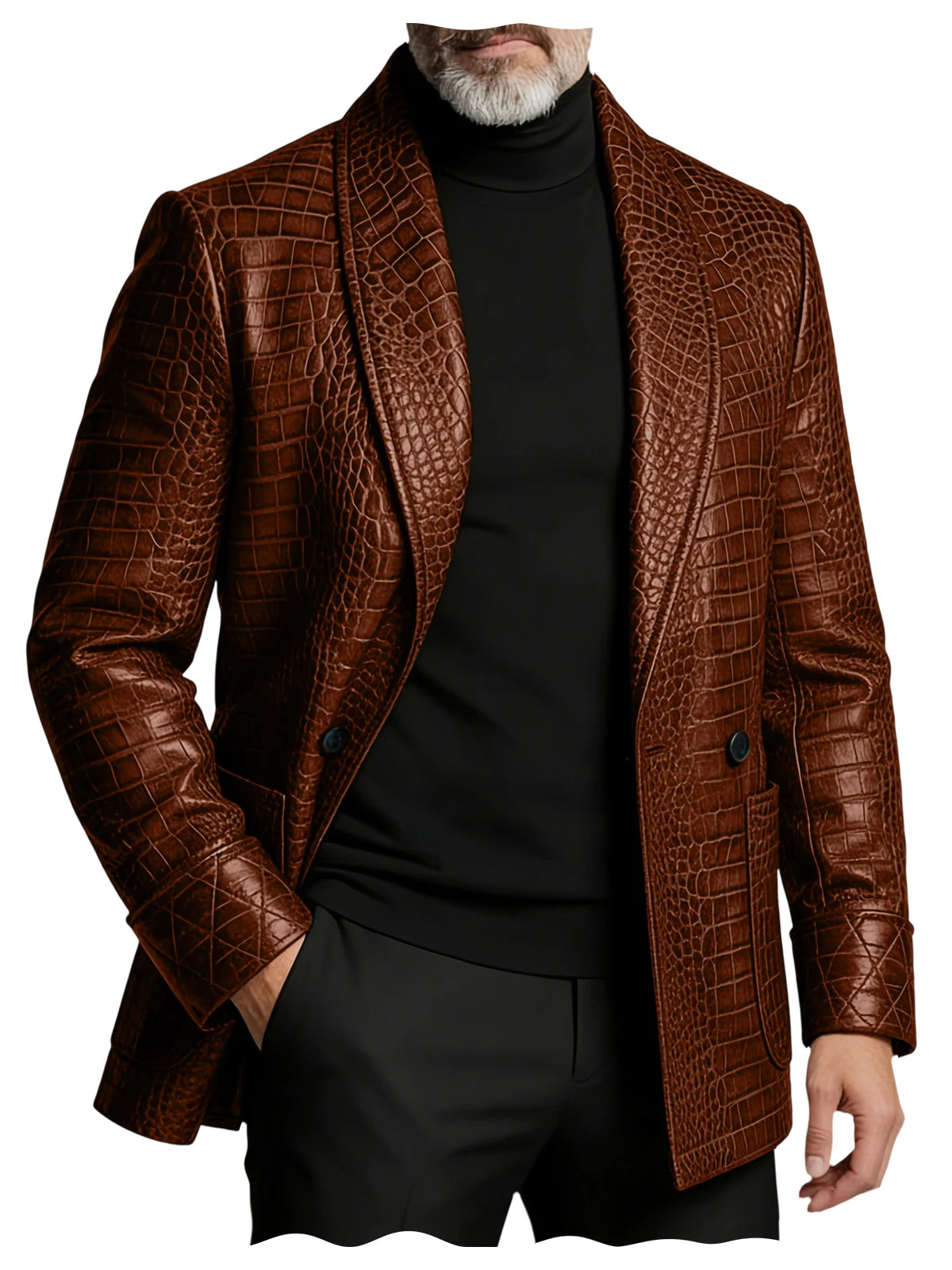 Blazer Homme Effet Croco Double Boutonnage – CLEVI Paris