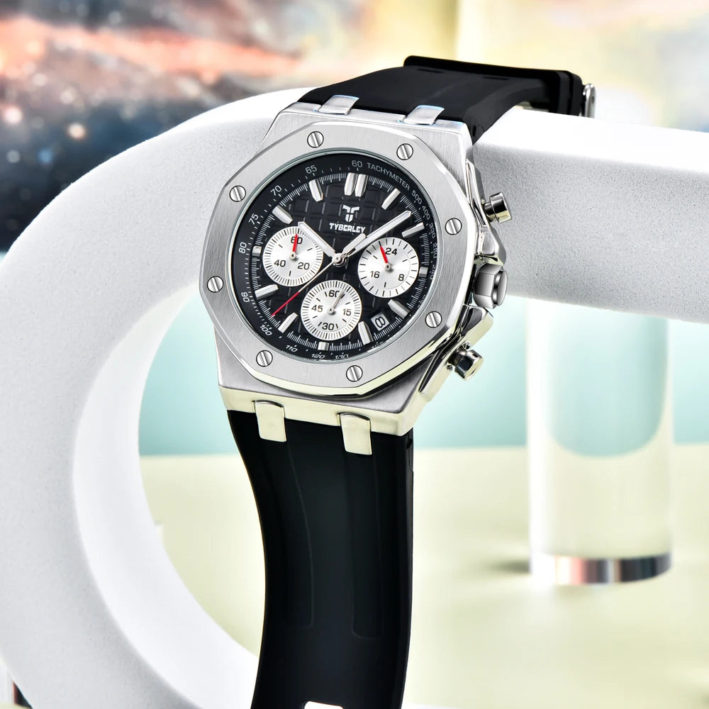 Montre Quartz Chronographe TYBERLEY Homme Silicone Grille – CLEVI Paris