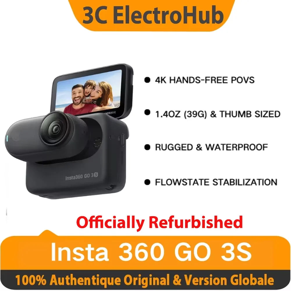 Caméra Insta360 GO 3S 128 Go reconditionnée – CLEVI Paris