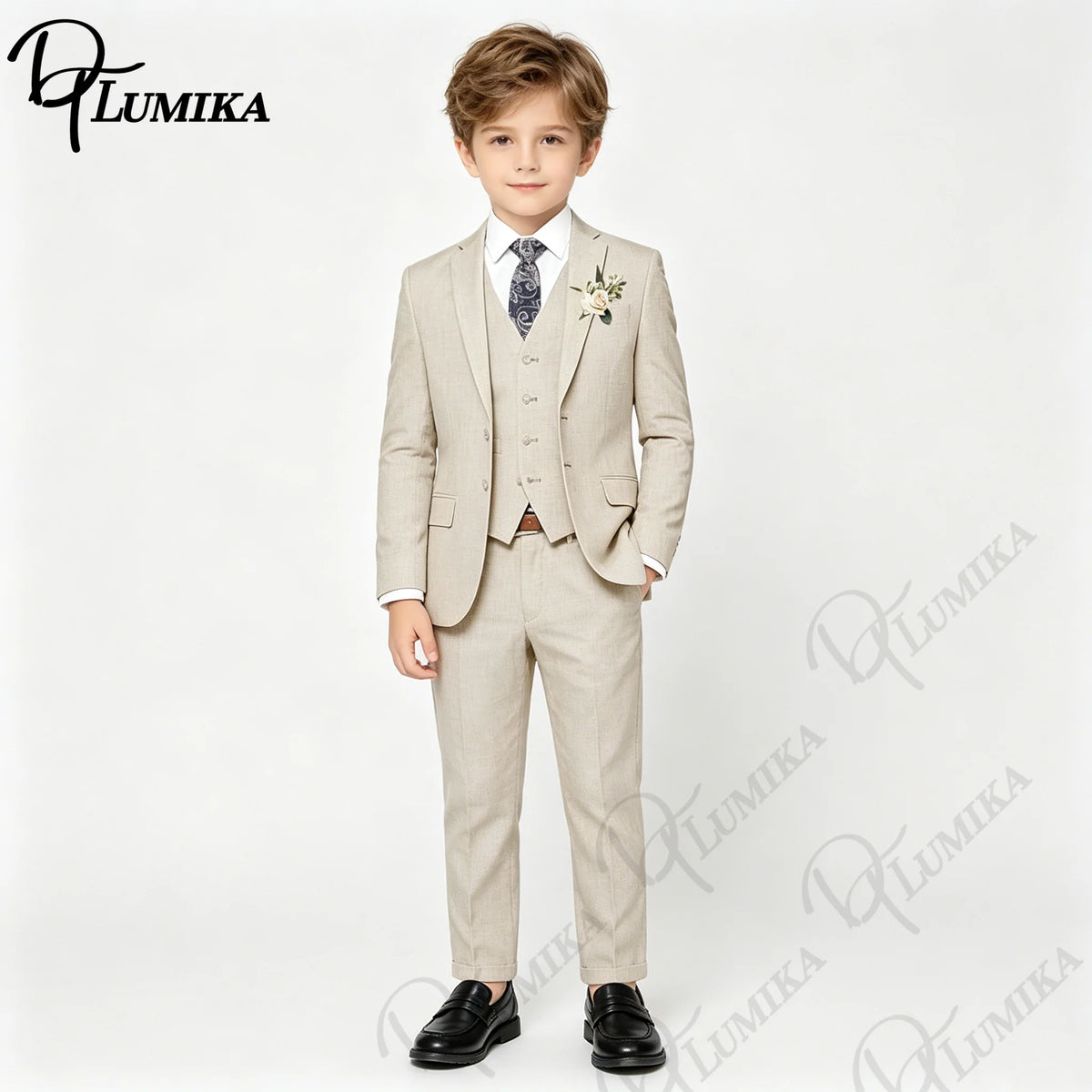 Costume garçon veste, gilet et pantalon HH – CLEVI Paris