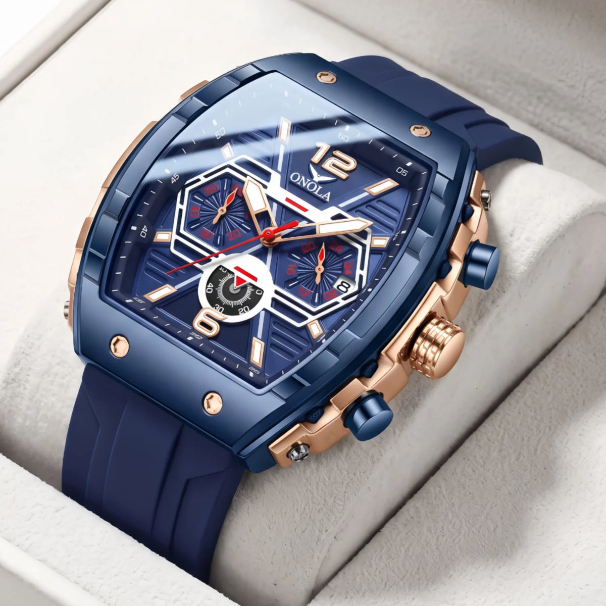 Montre Sport Quartz ONOLA Homme Silicone Marine – CLEVI Paris