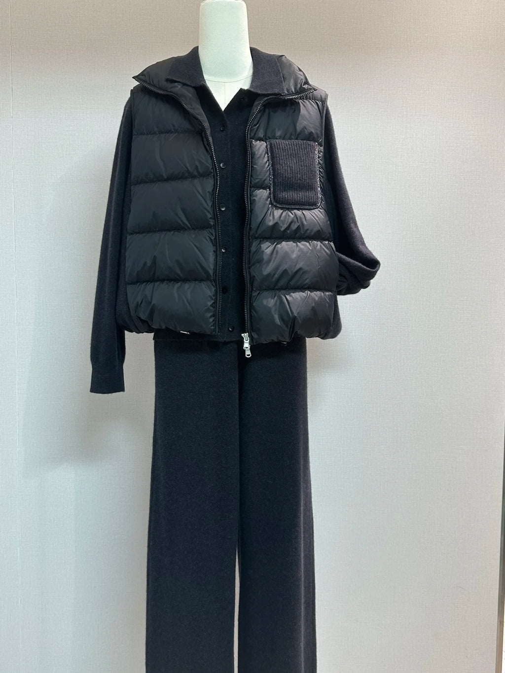 Gilet femme PXBX en cachemire mélangé et duvet – CLEVI Paris