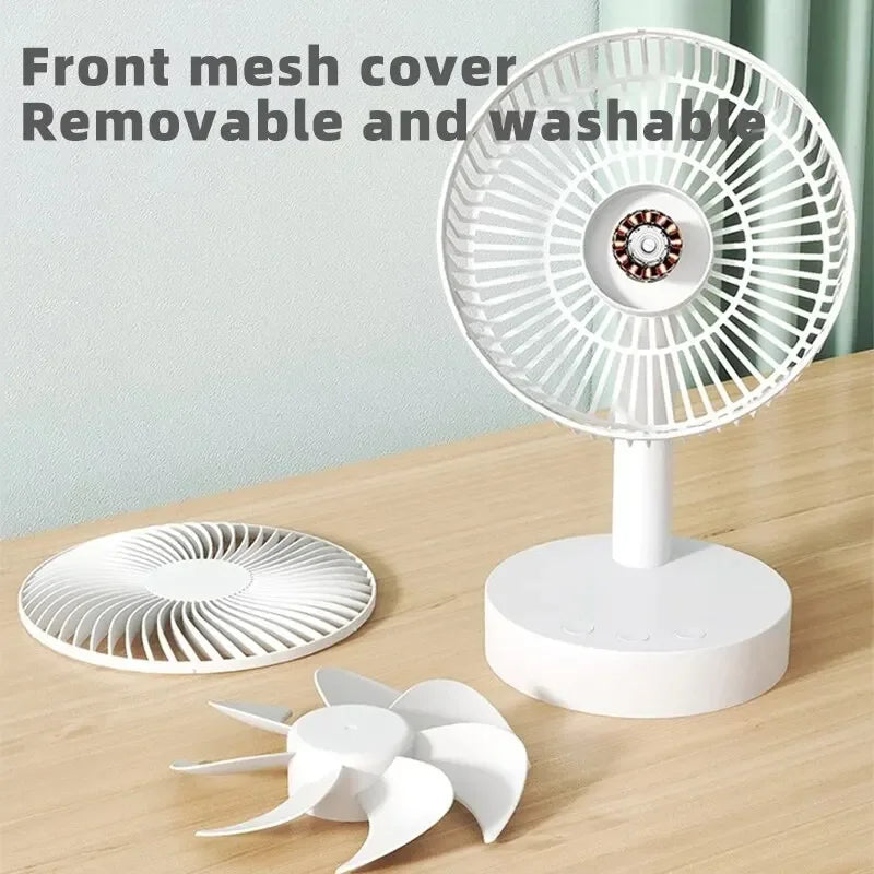 Ventilateur de bureau rechargeable à 4 vitesses – CLEVI Paris