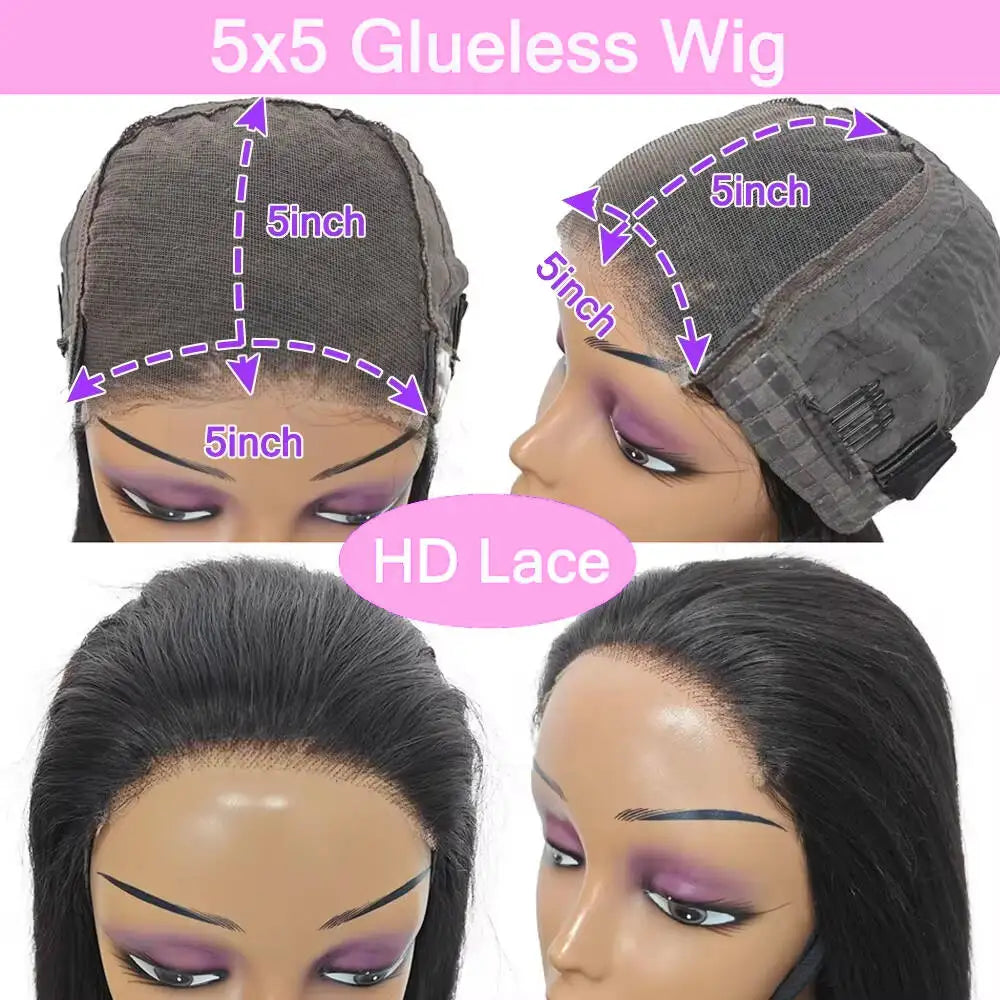 Perruque HD Lace Bone Straight Cheveux Humains Indiens Remy – Glueless 5x5 / 13x4 Prête à Porter – CLEVI Paris