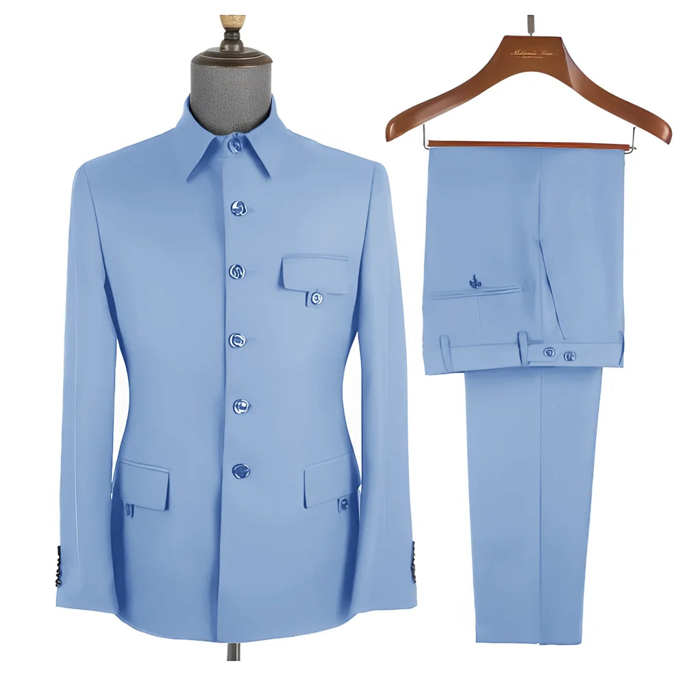 Costume homme 2 pièces, col montant – CLEVI Paris