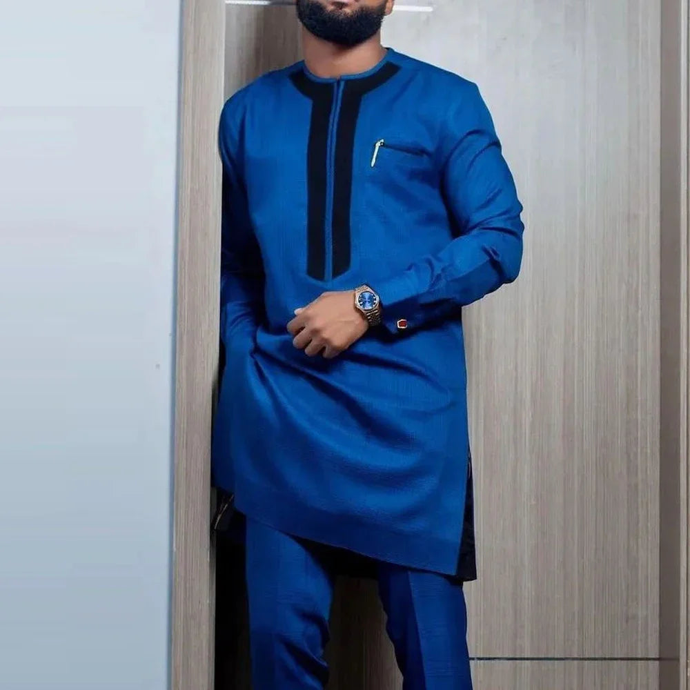 Ensemble Deux Pièces Kaftan Homme Brodé – CLEVI Paris