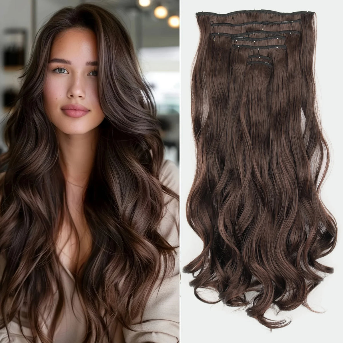 Extensions Cheveux Clips 7 Pcs Synthétique 50 Couleurs – CLEVI Paris