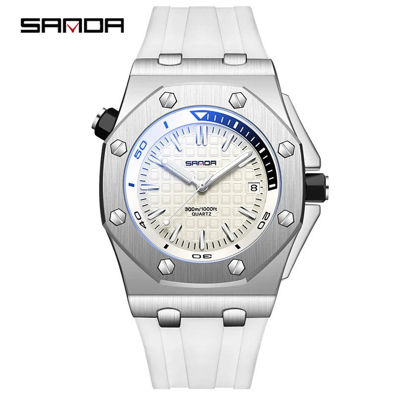 Montre Sport Quartz SANDA Homme Silicone Lumineuse – CLEVI Paris