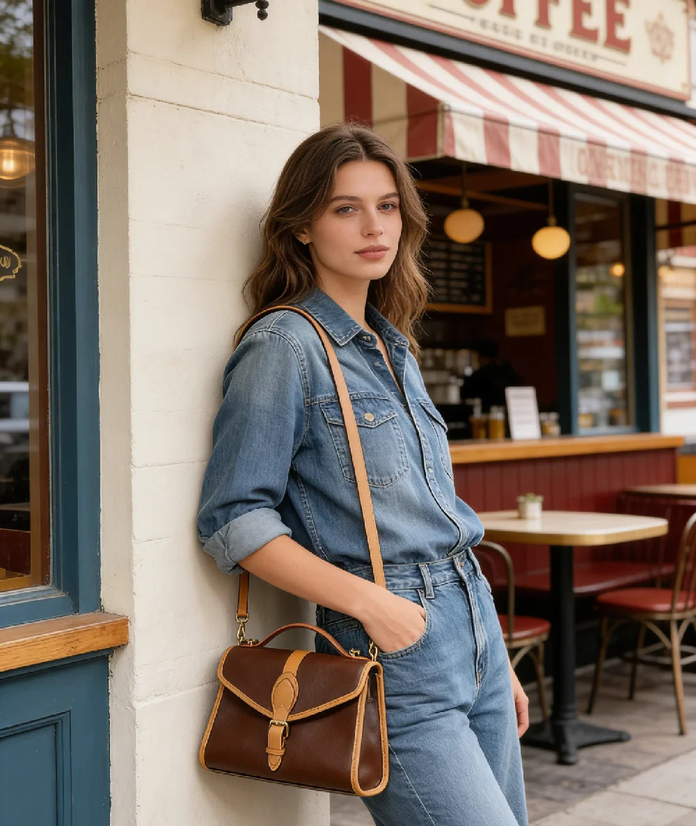 Sac Femme Cuir Véritable Résistant Multi-Port Quotidien – CLEVI Paris