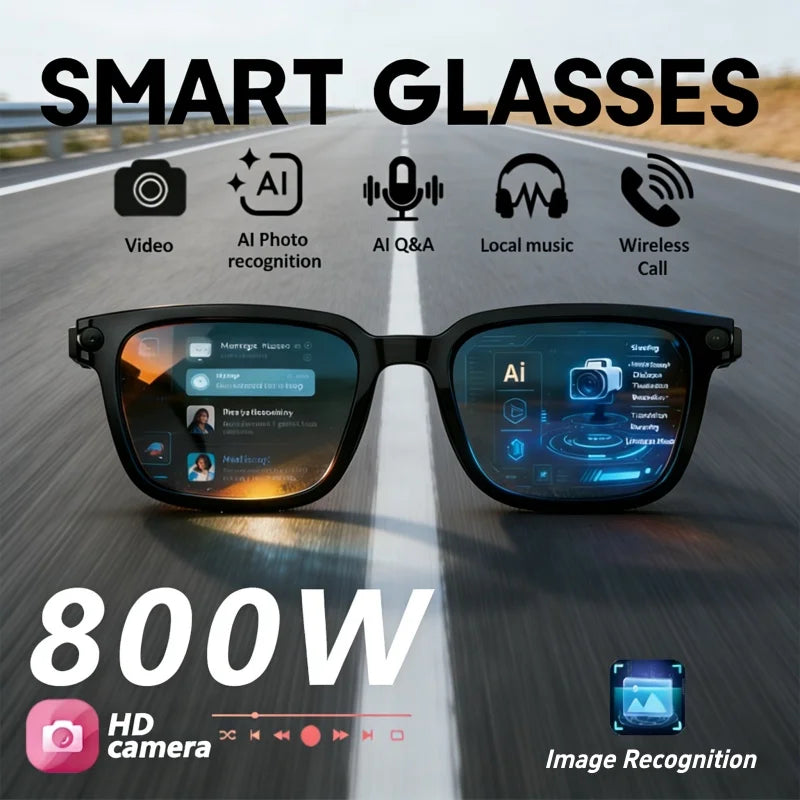 Lunettes Connectées XMSJ IA Caméra 8MP Vidéo 4K Double Objectif Bluetooth Traduction Moto Waterproof 3 Verres – CLEVI Paris