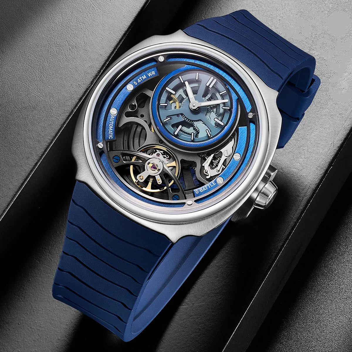 MEGIR 2259 Montre Homme Automatique Squelette Acier Sport Étanche 5ATM – CLEVI Paris