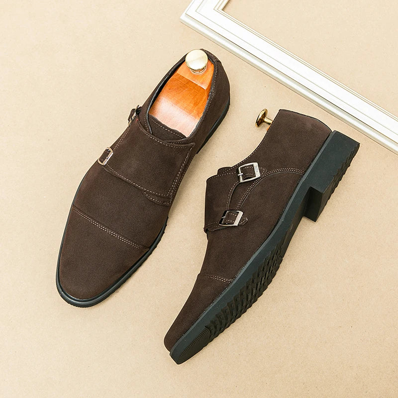 Loafers Flock Bout Pointu Double Boucle Homme – CLEVI Paris
