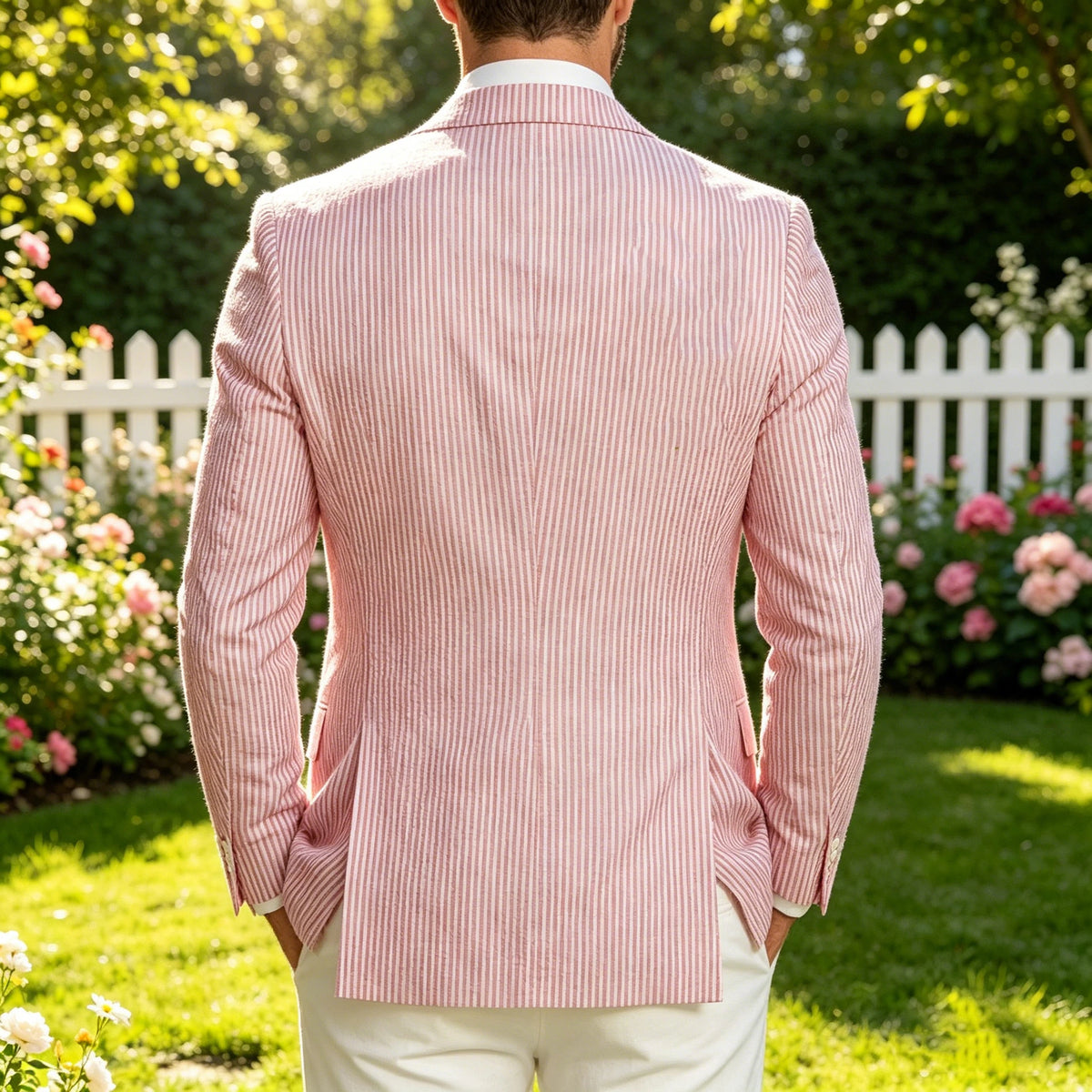 Blazer homme en tweed à chevrons, coupe droite – CLEVI Paris
