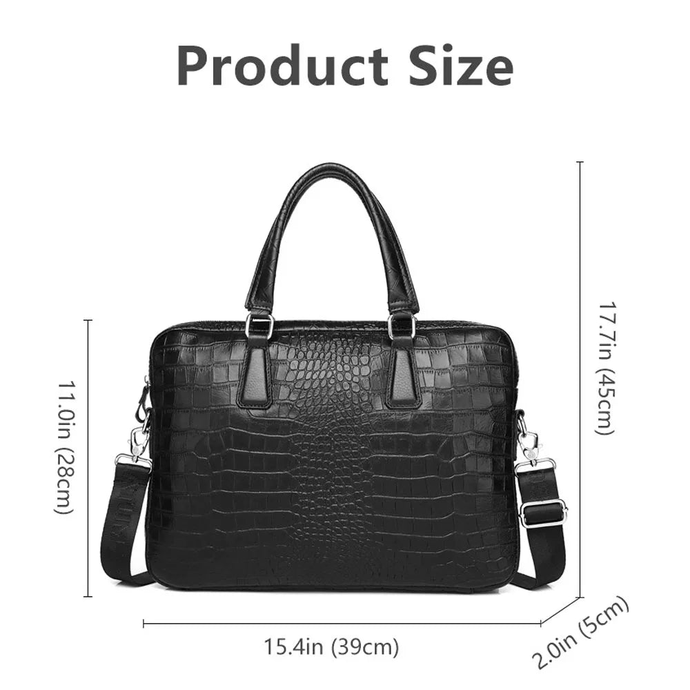 Serviette Homme Cuir Véritable Business Laptop 14" 39x28cm – CLEVI Paris
