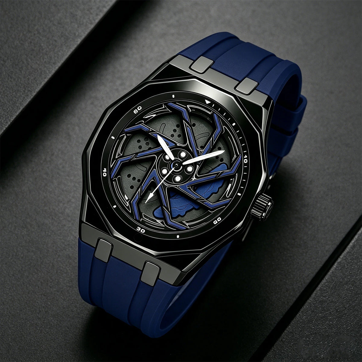 Montre Quartz Cadran Roue SHUAIKE Homme Caoutchouc – CLEVI Paris