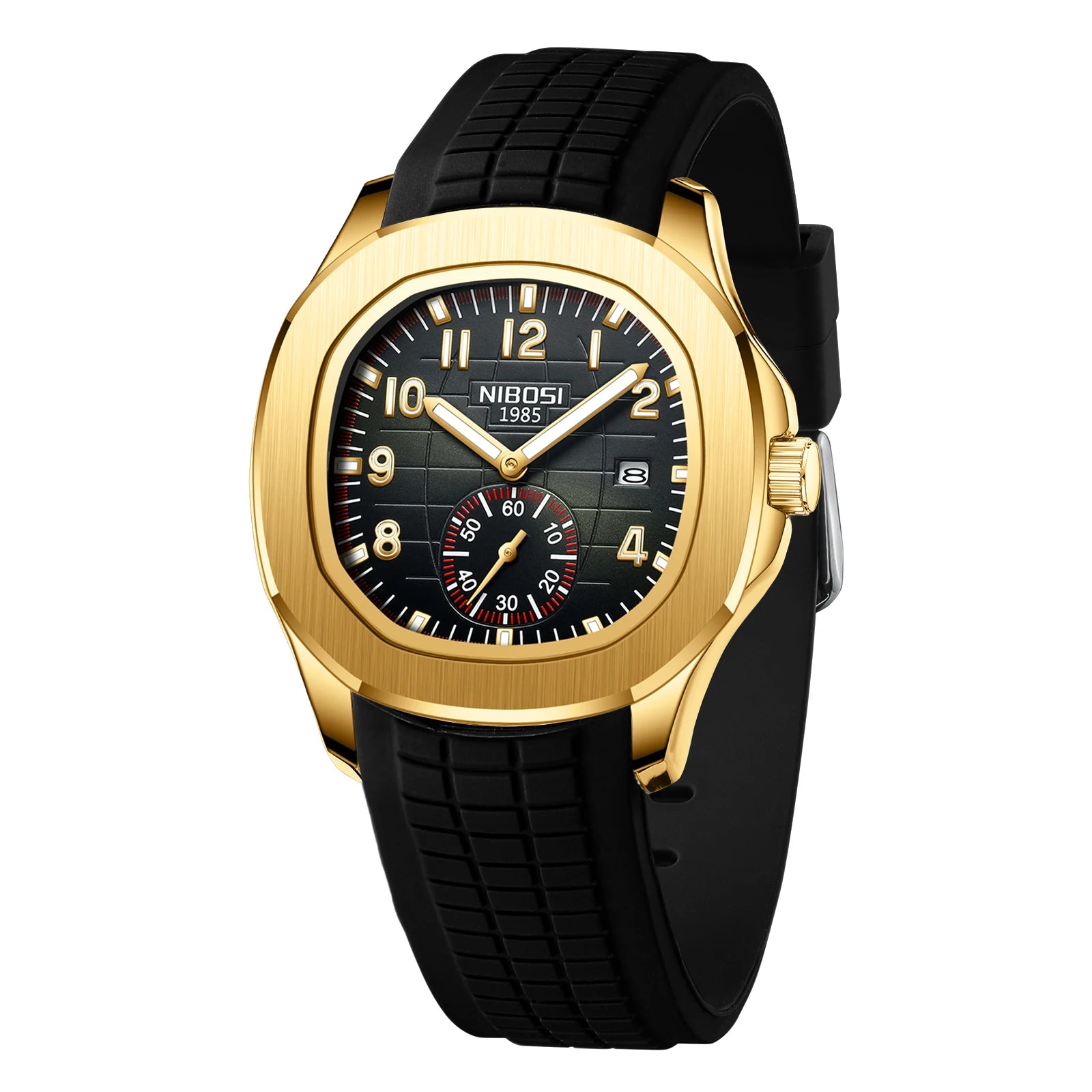 Montre NIBOSI 2653 Aquanaut – Quartz Sport, Date Automatique, Couronne Visée, Aiguilles Lumineuses, Anti-Magnétique, Étanche 3 ATM – CLEVI Paris