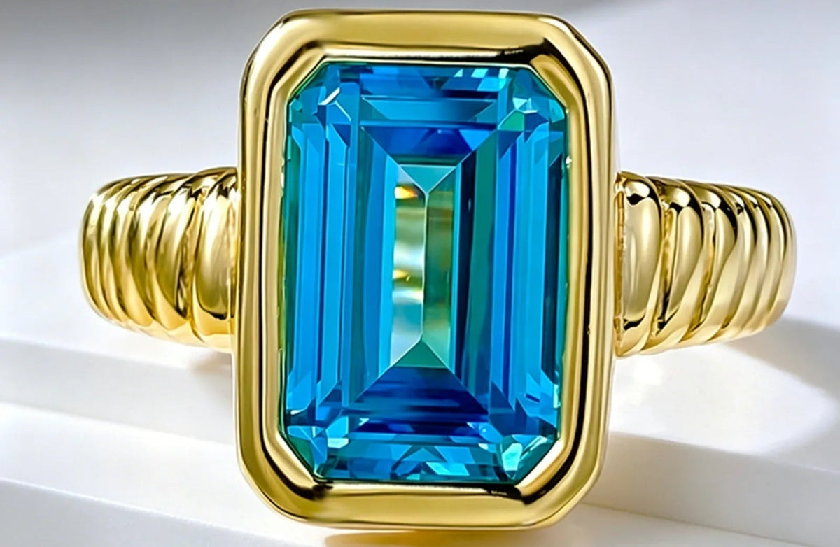 Bague femme argent et zirconium bleu mer – CLEVI Paris